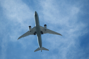 着陸前の飛行機