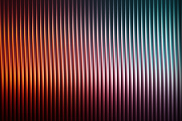 Textured background with vertical ribbed lines illuminated by a warm gradient of orange, red, and teal light