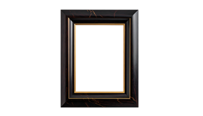 Ornate Dark Wood Picture Frame Isolated on White Background.