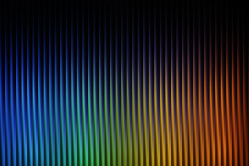 Abstract background with vertical lines in rainbow colors, blue, green, yellow, orange, red, dark background