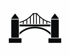 Bridge architecture icon  silhouette vector