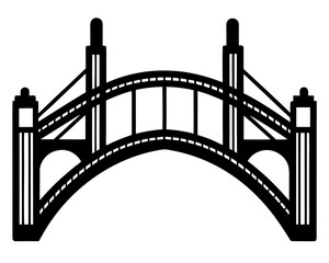 Bridge architecture silhouette vector isolated on white background