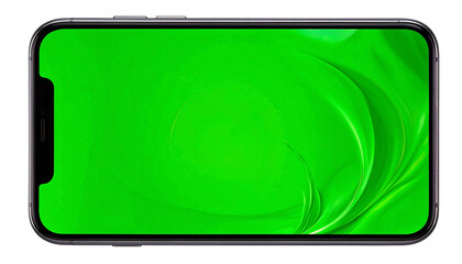 Smartphone with Green Screen Display for Chroma Keying.