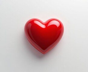 Fototapeta premium un corazón rojo en fondo blanco