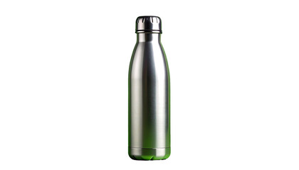 Stainless Steel Water Bottle Isolated on White Background.