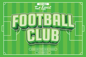 Football club editable text effect with 3d text style