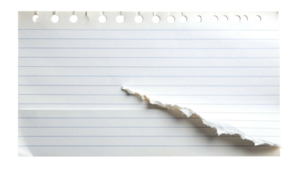 Torn Lined Paper with Perforated Edge.