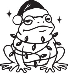 funny cartoon Christmas frog