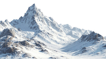 Fototapeta premium snow covered mountains isolated on white background 