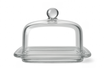 Glass butter dish cloche serving kitchenware transparent