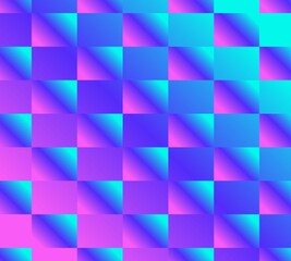 Abstract holographic checkered pattern with vibrant prism gradient. Futuristic glowing background for digital and creative design.