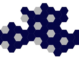 Abstract navy polygon geometric design with honeycomb-like texture. Perfect for digital decoration, futuristic style, and creative art.