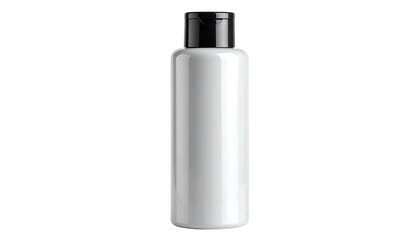 White Plastic Bottle with Black Cap.