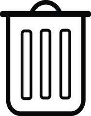Black and White Trash Can Icon