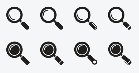 Minimalist Search Icon Set Vector Design