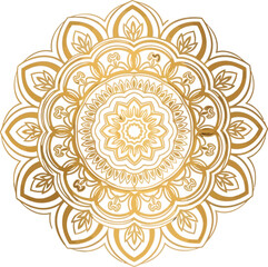 Golden mandala design on black background for elegant invitations