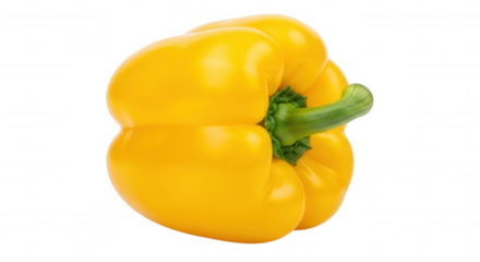 Yellow bell pepper vibrant produce isolated on a transparent background