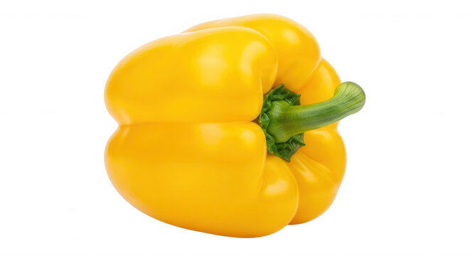 Yellow bell pepper vibrant produce isolated on a transparent background