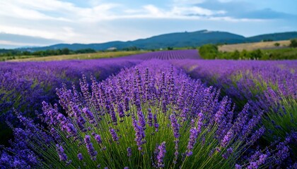 Naklejka premium Lavender field at sunset (2)
