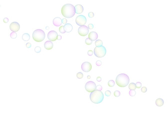Soap bubbles flew randomly 