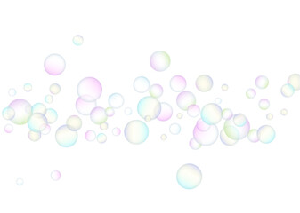 Soap bubbles flew randomly 