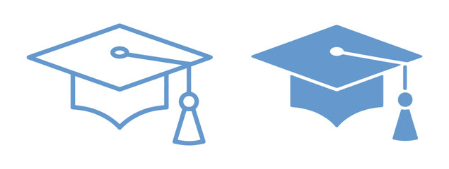 Academic graduation cap icon set vector illustration