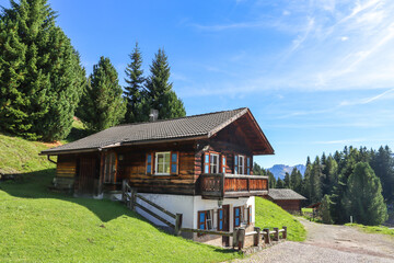 Typical wooden house in Alpe di Siusi