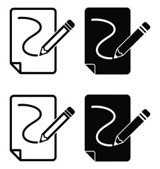 Edit Note Multiple Style Icon Vector Design - document with a pencil, indicating note-taking, writing, or editing a file