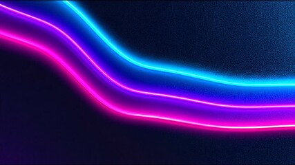 Abstract neon light trails flowing against a dark background - Powered by Adobe