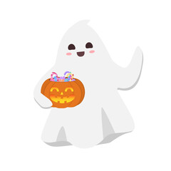 Colorful Halloween cute ghost