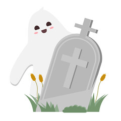 Colorful Halloween cute ghost