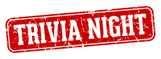 trivia night rectangular sign. trivia night stamp