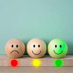 smiley faces on a wooden background