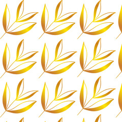seamless pattern with leaves gold yellow Element background 