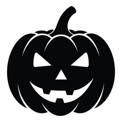 Spooky jack-o-lantern silhouette for halloween decorations and graphic designs silhouette