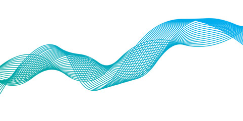 Abstract blue wave vector illustration for a modern business concept design with a gradient curve and light lines pattern background