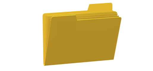 Golden file folder with documents inside for organizing information and data management in a business or personal setting for efficient workflow