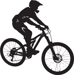 Naklejka premium Downhill Rider Action Silhouettes