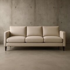 Modern Beige Sofa in Stylish Living Room Interior