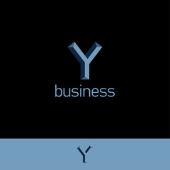 Obraz premium Professional 3D Chiseled Letter Y Business Logo with two backgrounds.