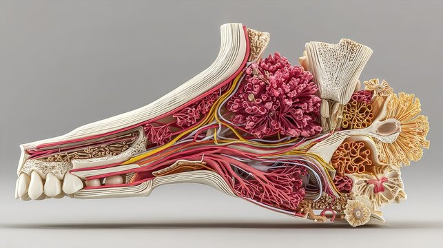 Detailed anatomical model of the human nose and sinus system - Powered by Adobe