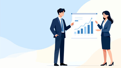 Business people discussing chart data