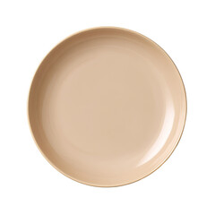 Beige round dish, empty
