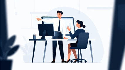 Business colleagues collaborating at desk