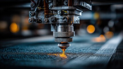 Macro shot of 3D printing nozzle during manufacturing process
