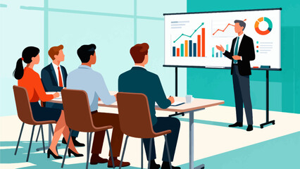 Business presentation in meeting room