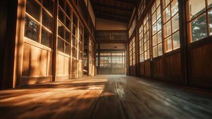 昭和のノスタルジックな雰囲気の廊下