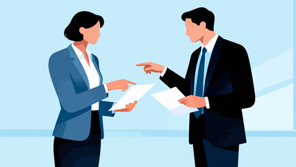 Business people discussing documents