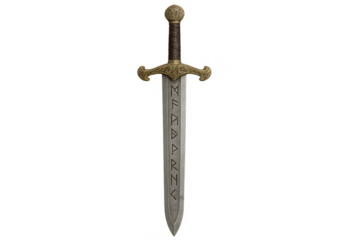 Ancient fantasy sword with magical runic blade