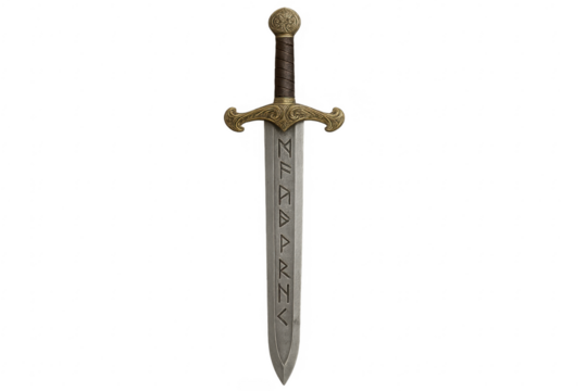 Ancient fantasy sword with magical runic blade